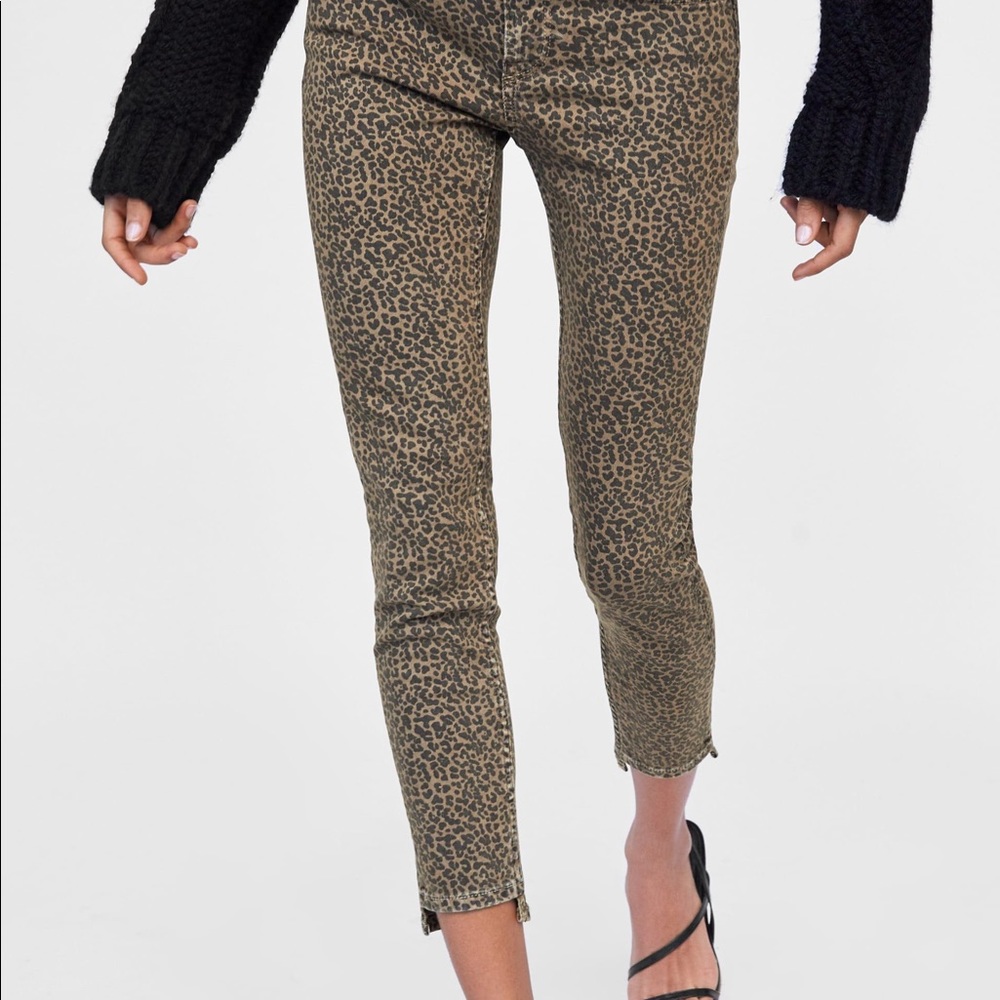 Zara Animal Print Jeans